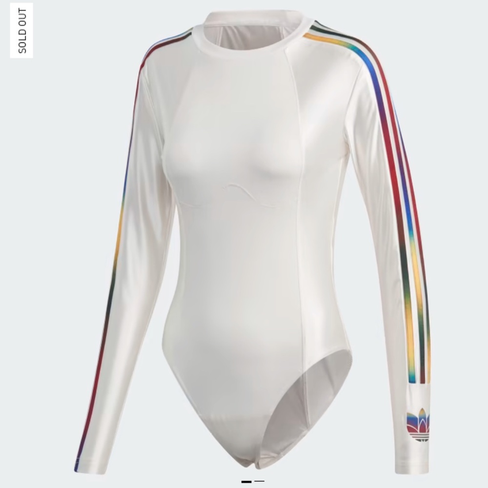 Adidas x Paolina Russo Ivory Sheen Active Long Sleeve Bodysuit